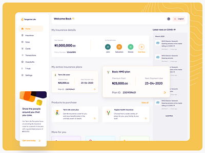 Insurance and Banking Web App finance ui ux