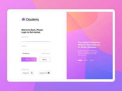cloudenly login screen interaction design product product design signup ui ux