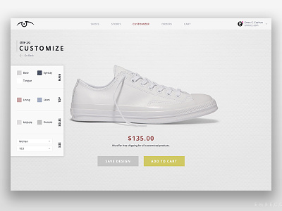 Shoe Customizer Concept app builder clean concept configurator customizer desktop shoe simple sneakers ui website