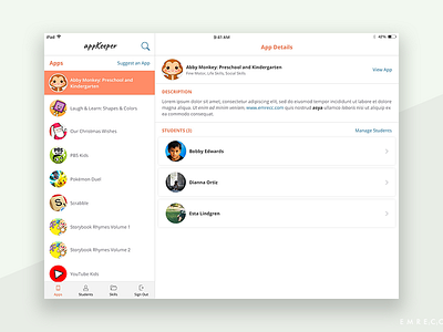 appKeeper iPad App Design app appkeeper apps clean ios design guidelines ipad mobile simple skills students teachers ui