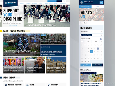 PSA Responsive Home Page association desktop drupal homepage news politics product psa responsive ui web website