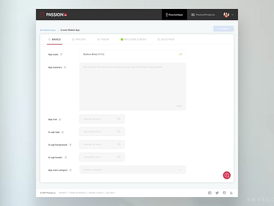 PassionApps Basics app app builder builder desktop enterprise info app interface mobile app builder passion passion.io product saas steps tabs ui