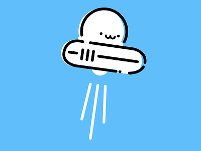 Cloud Robot cloud espace flat flying ovni personnage robot saucepan space spaceship take off ufo