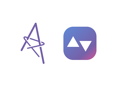 Monogramme Ap ap app monogramme purple triangles