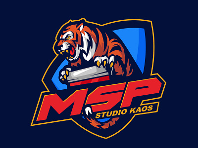 msp screen printing studio badge badge logo char design graphic identity illustration logo mascot vector