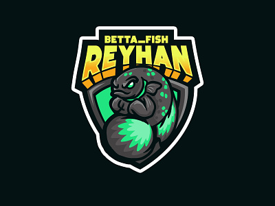 reyhan betta badge logo betta bettafish brand char design graphic identity illustration logo mascot