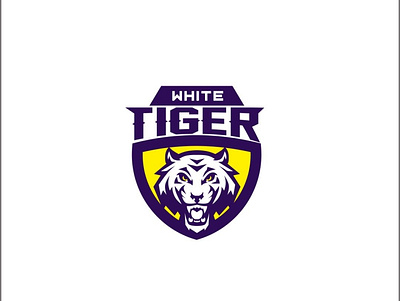 White Tiger Badge badge branding design forsale graphic identity illustration logo mascot tiger vector