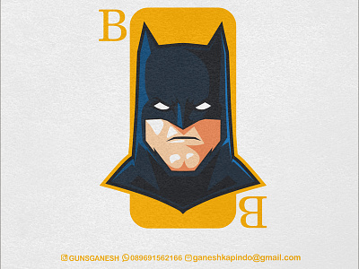 B for Ben Affleck (Batman) badge badge logo batman card cartoon char character dc design esport graphic illustration logo mascot