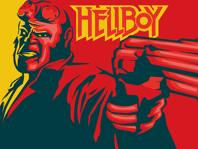 HELLBOY artwork brand cartoon char dailylogo dc dccomics design forsale graphic hellboy identity illustration logo marvel vector