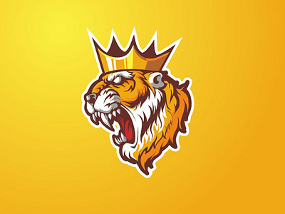 king of the jungle animal artwork badge logo badgedesign brand branding cartoon char design forsale graphic head identity illustration logo mascot panteratigris tiger tigers vector