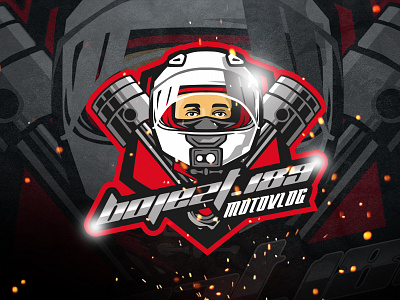 bojezt motovlog (recent project) badge badge logo brand cartoon char design esport graphic identity logo mascot vector