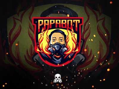 papabot gaming and vapestore artwork brand design esport gaming gaminglogo graphic identity illustration logo mascot vape