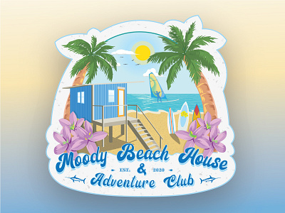 Moody Beach House Adventure club beach stickers