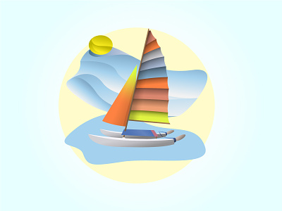 Summer is almost gone! beach design illustration sailboats vector