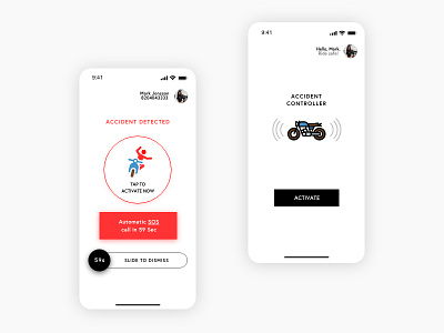 A sensor alarm app for bikers app bike app branding design minimal motorbikes productdesigner typography ui uiuxdesigner ux web