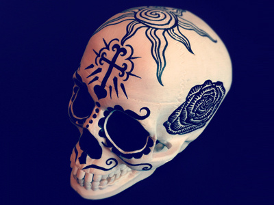 skull - Dia de los muertos - 1 dayofthedead diadelosmuertos draw drawing mexico paint painting skull