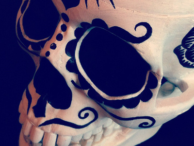 skull - Dia de los muertos - 2 dayofthedead diadelosmuertos draw drawing mexico paint painting skull