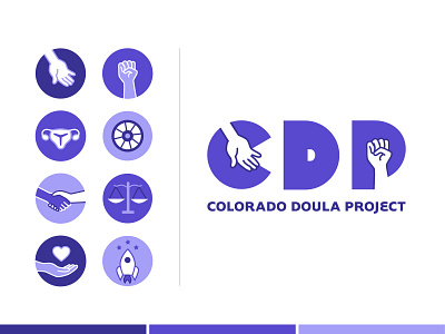 Colorado Doula Project brand identity branding flat iconography icons set illustration logo