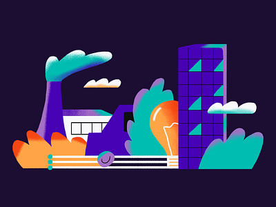 City bright colors city design dribbble illustration