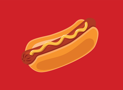 Hot dog food hot dog mustard sossage vector