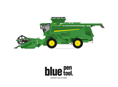 Combine harvester bluepentool combine green combine vector vector illustration vectordesign