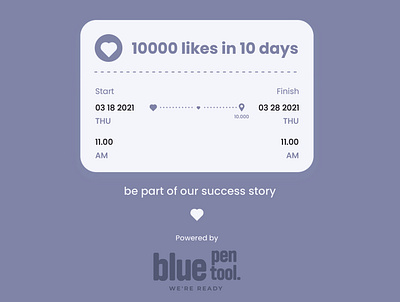 bluepentool 10000 likes in 10 days. Be part of our success story avatar brand branding design graphic design likes logo social symbol ui