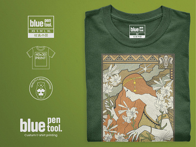Bluepentool t-shirt design and printdesign visualization.