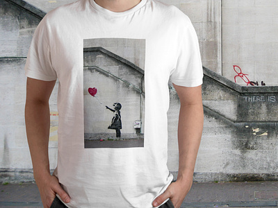 Banksy’s Girl With A Balloon ( Lány lufival ) ballon banksy design girl with a ballon t-shirt tshirt tshirtdesign vector