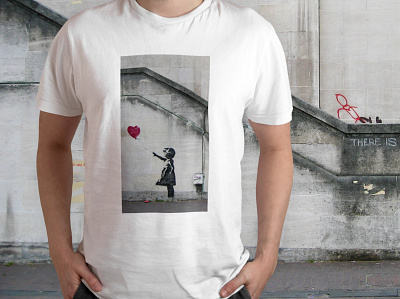 Banksy’s Girl With A Balloon ( Lány lufival ) ballon banksy design girl with a ballon t shirt tshirt tshirtdesign vector