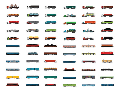 Railway, truck icons