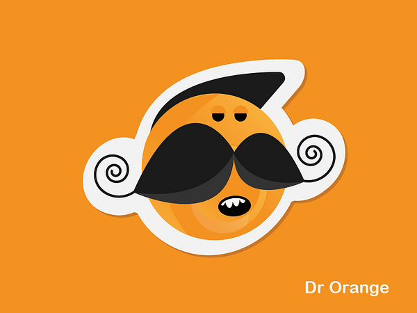 Orange figure with mustache by Bluepentool on Dribbble