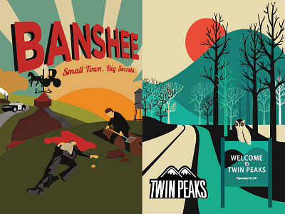 Banshee Twin peaks serial vector poster banshee peaks poster serial twin vector