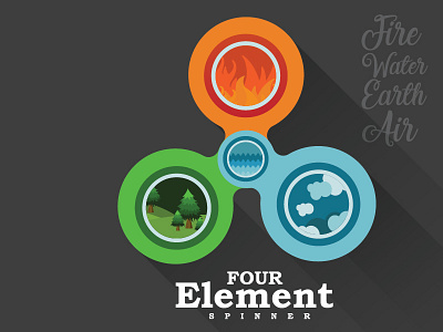 Fidget Spinner air earth elements four icon natural nature vector water wind