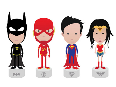 Justice League avatars Batman,Flash,Superman,Wonder Woman by Bluepentool  Design & Sell T-shirts on Dribbble