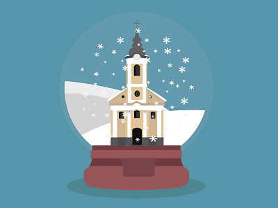 Snow Globe With Church church globe snow with