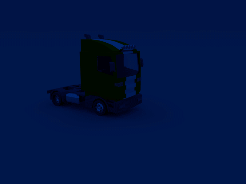 Container Truck Isolated Gif 3D rendering with working lights 3d courier delivery freight isolated lorry package service shipping transportation truck van