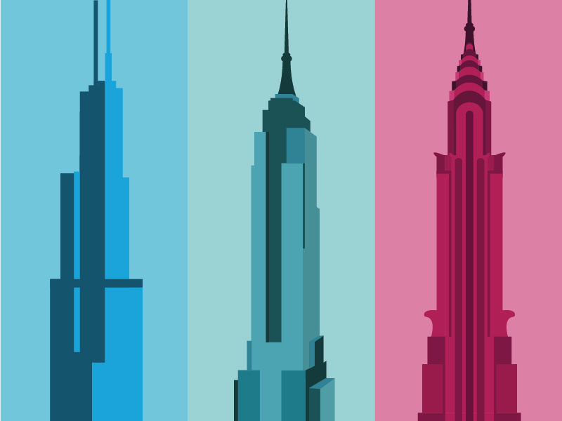 Skyscreaper Willis Tower Empire State Building by Bluepentool Design