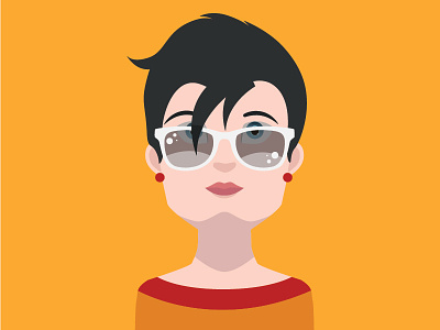 Young girl face in vector