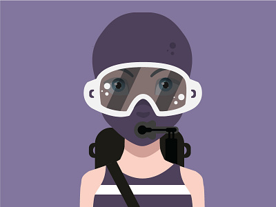 SCUBA Diver with Full Face Mask