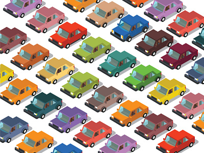 Isometric Flat 3d Vehicles 3d auto automobile illustration isometric motor sedan set symbol travel vehicle wheel