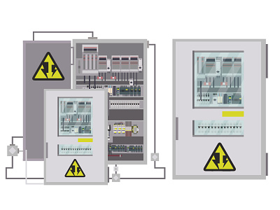 Electrical panel with fuses and switches. box circuit control electrical electricity energy fuse industry power system technology voltage