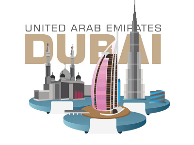 Dubai buildings Burj Khalifa,Burdzs al-Arab,Jumeirah Mosque