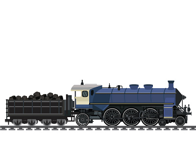 Old Locomotive icon illustration journey locomotive old railroad railway retro train transportation travel vector