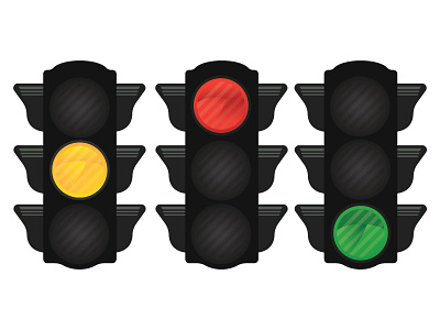 Traffic light with Yellow,Red,Green light electric green icon lamp light stop stoplight symbol traffic urban vector warning