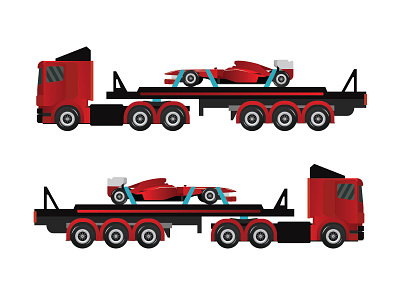 Cargo truck with f1 car