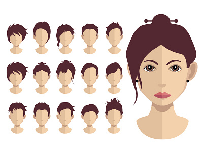 Empty avatar heads with hair (Hair,haircut collection) anonymous avatar default face hair head male network people profile social user