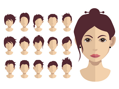 Empty avatar heads with hair (Hair,haircut collection)