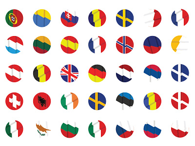 European flags isometric 3d country europe european flag isolated nation travel uk union vector world