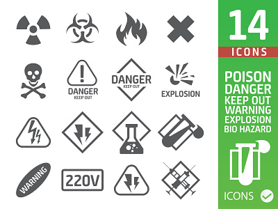 Danger icons set
