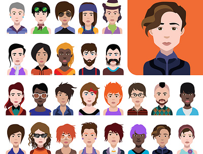 Avatars (high quality avatars) avatars (high quality avatars) avatars (high quality avatars) design icon set vector